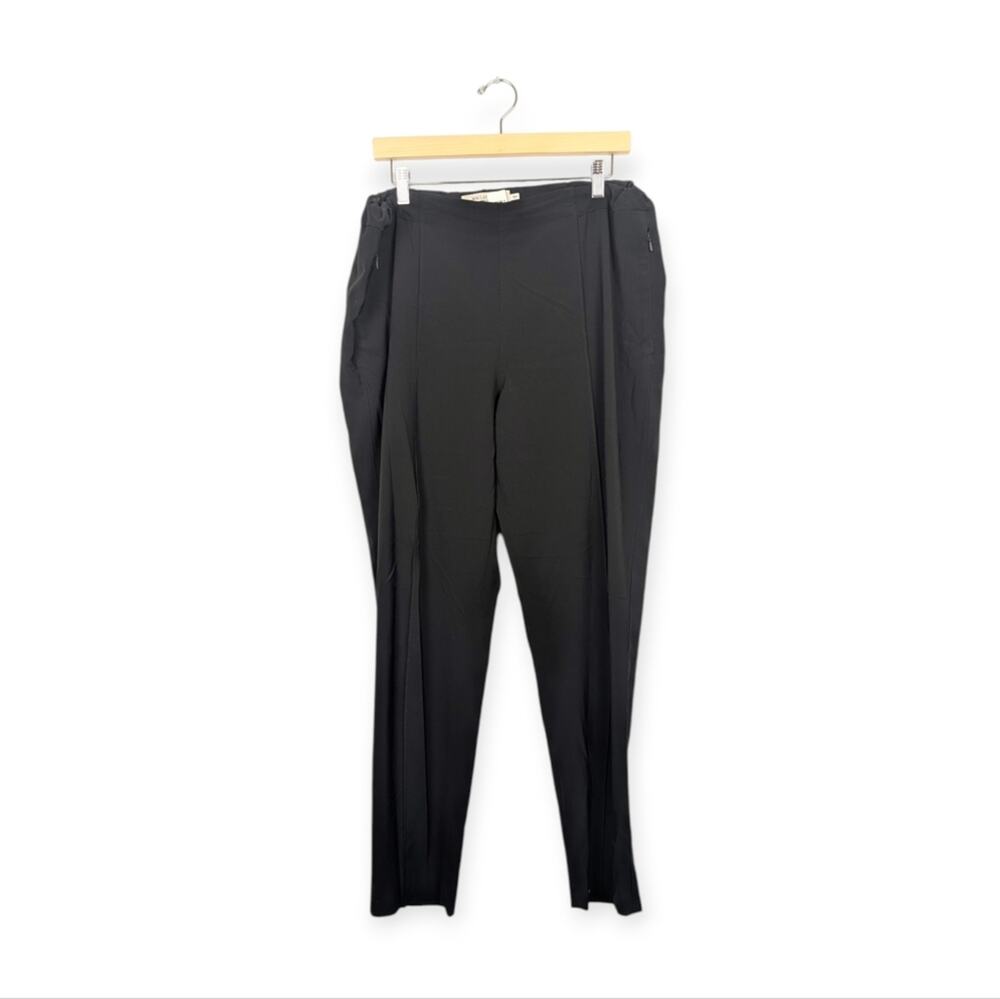 MM LaFleur Ankle Pants 12 Black Slim Pull On Stretch Workwear Minimalist